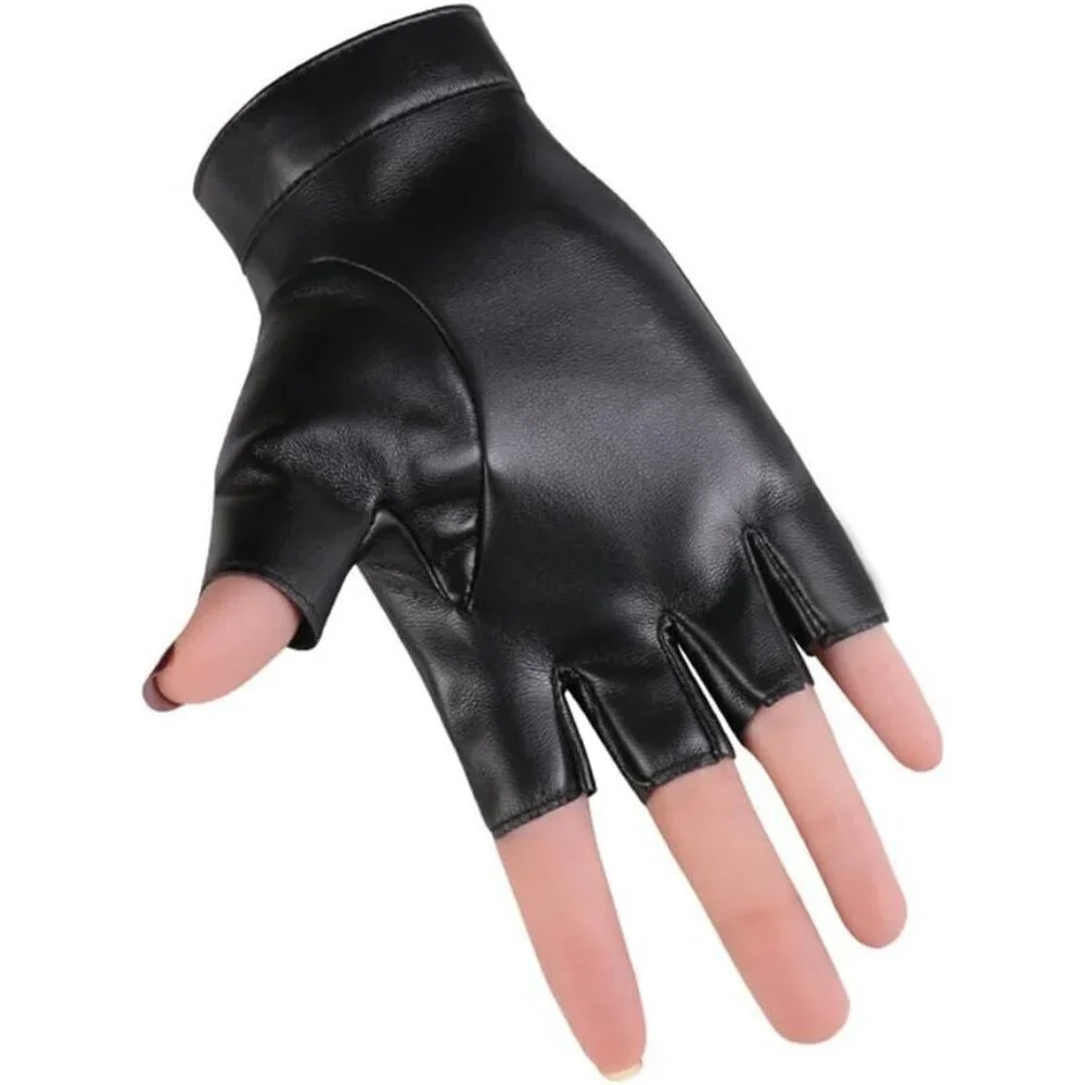 Women's Black-1 Fingerless Cosplay Gothic Gloves Punk Rock Halloween Party